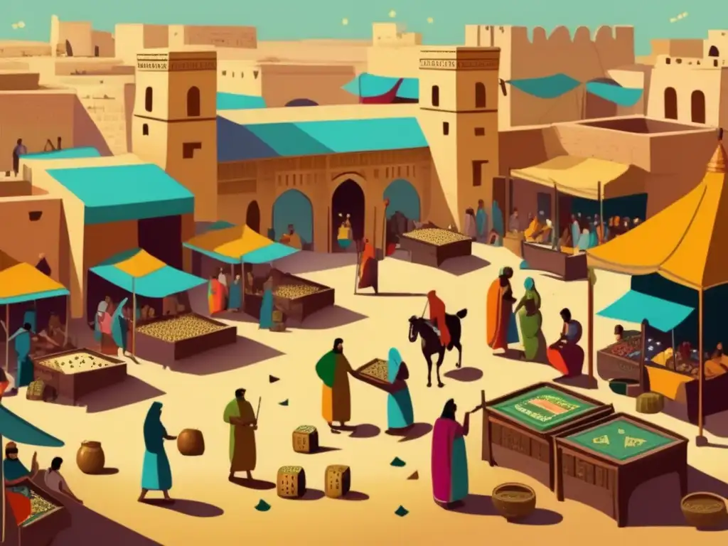 En la animada plaza de juegos de azar en la antigua Mesopotamia, se observa el impacto cultural de estas actividades en la historia de la región.