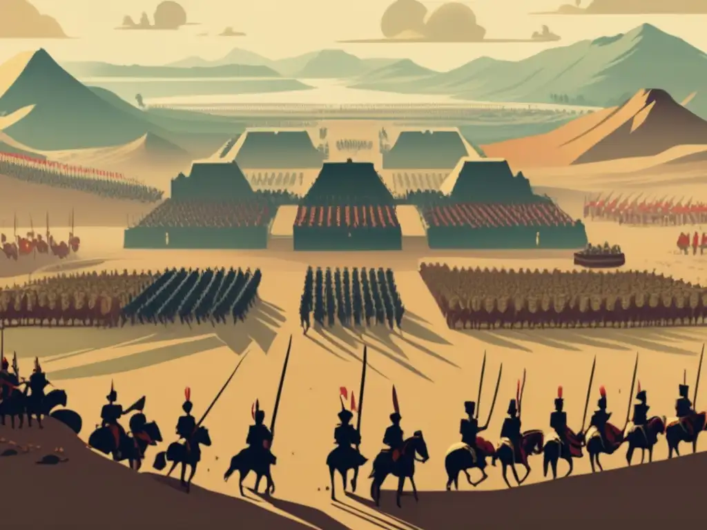 Dos antiguos ejércitos en una batalla estratégica, mostrando la importancia del balance en juegos. <b>Detalles vintage evocando historia y tradición.