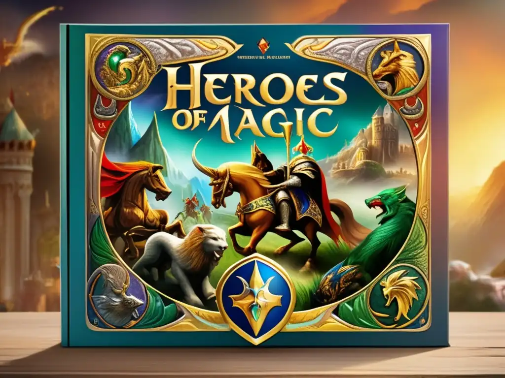 Una caja vintage del juego Heroes of Might and Magic, desgastada pero llena de historia y impacto cultural en el mundo de los juegos de estrategia.