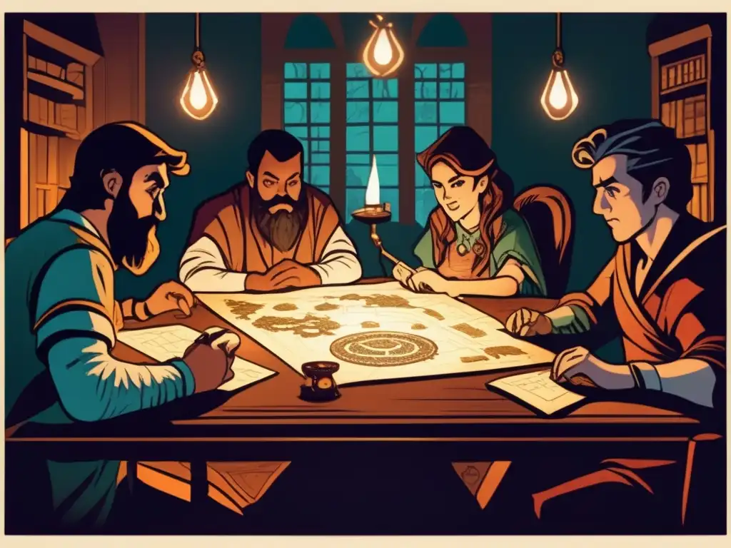 Un grupo de amigos juega Dungeons & Dragons en una habitación con luz de velas, evocando nostalgia y el impacto cultural del juego.