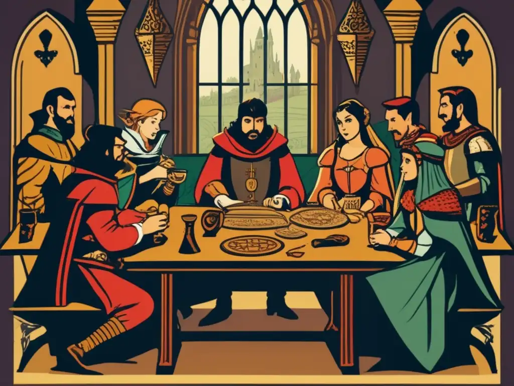 Un grupo de amigos inmersos en un juego de rol de fantasía medieval, evocando el desarrollo cultural e histórico de los juegos de rol.