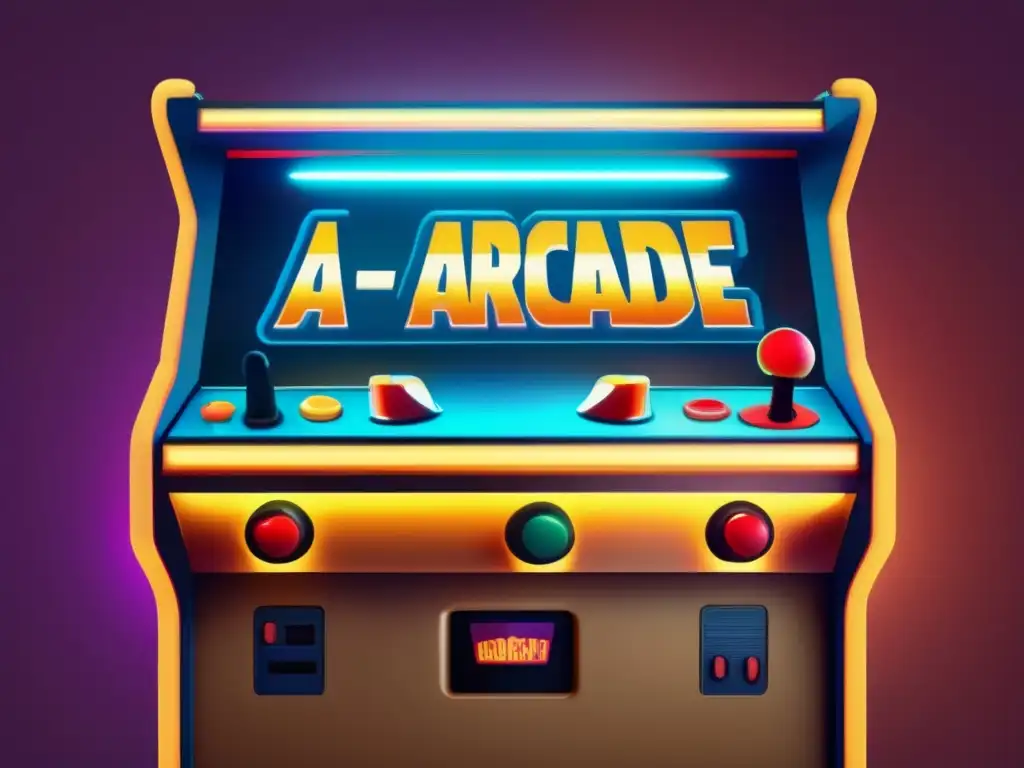 Un grupo diverso de jugadores disfruta de una experiencia única en una máquina de arcade vintage, capturando el impacto cultural de los videojuegos.