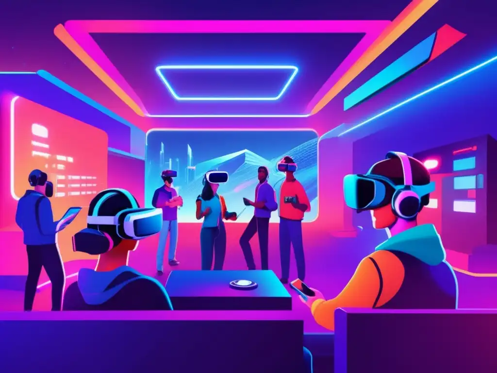 Jugadores en VR: Inmersión en Mundo Futurista
