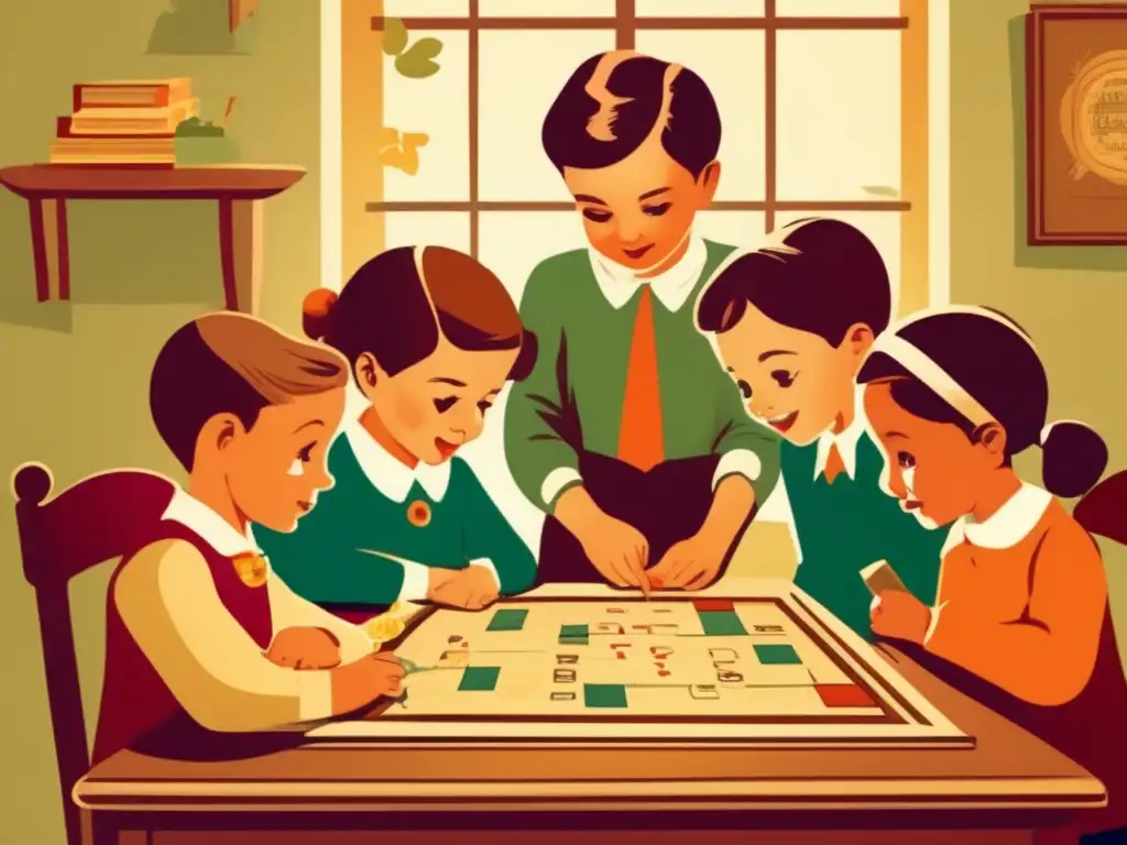 Un grupo de niños concentrados resolviendo un puzzle, fomentando el desarrollo del pensamiento crítico en la infancia.