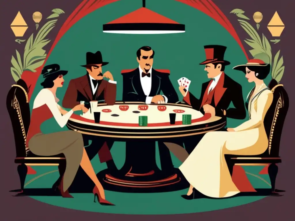 Un grupo de personajes de diferentes épocas y géneros juegan póker, cada uno con su propia personalidad. <b>Psicología del póker en personajes.