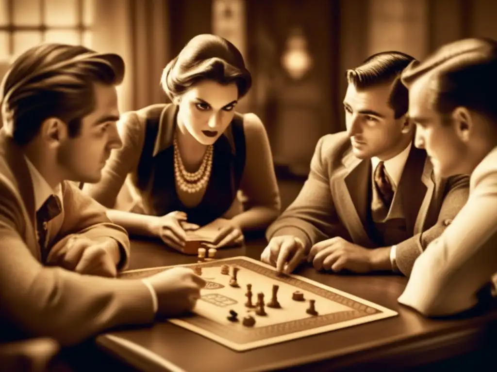 Un grupo de personas juega un juego de mesa clásico con expresiones intensas. La imagen transmite la emoción del criptoanálisis en juegos de mesa.