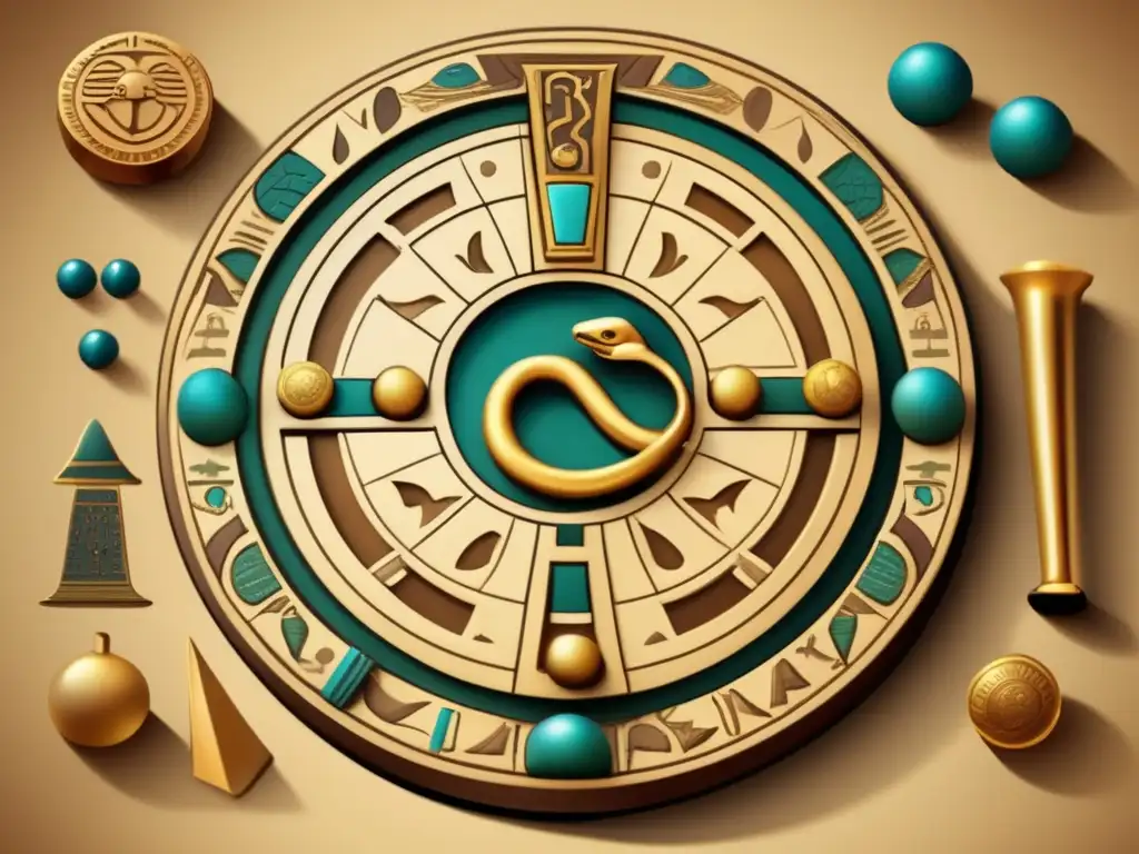 Una ilustración detallada y vintage del antiguo juego egipcio 