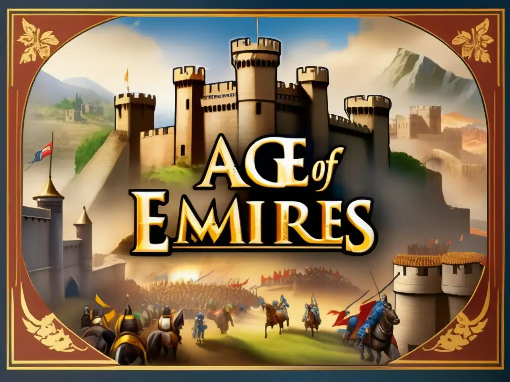 La imagen muestra la icónica caja del juego Age of Empires con un aspecto envejecido, resaltando su impacto cultural en los juegos.