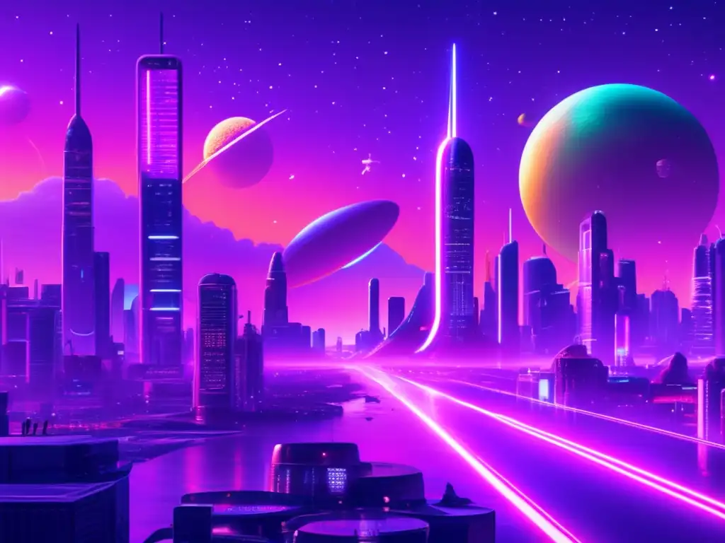 Una impactante ciudad alienígena futurista llena de vida y música en juegos de fantasía.