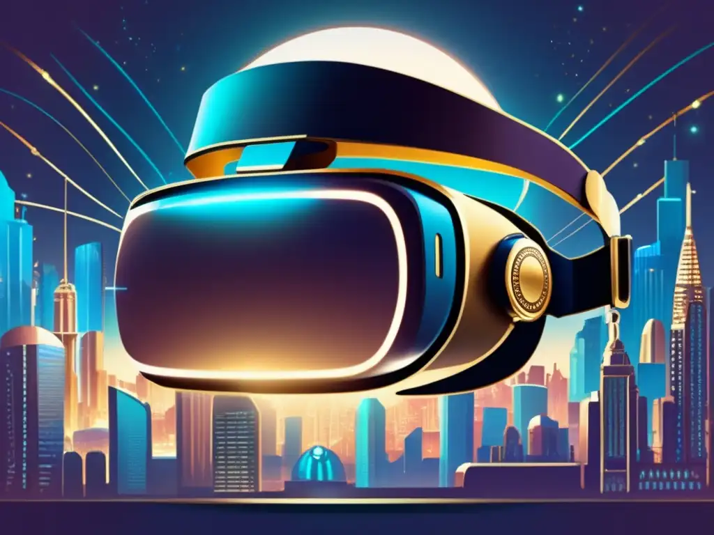 Realidad virtual futurista en ciudad digital