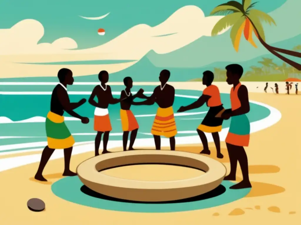 Un juego de destreza con piedras en la playa de las Islas Comoras, donde la comunidad se reúne en un círculo para jugar Klui.