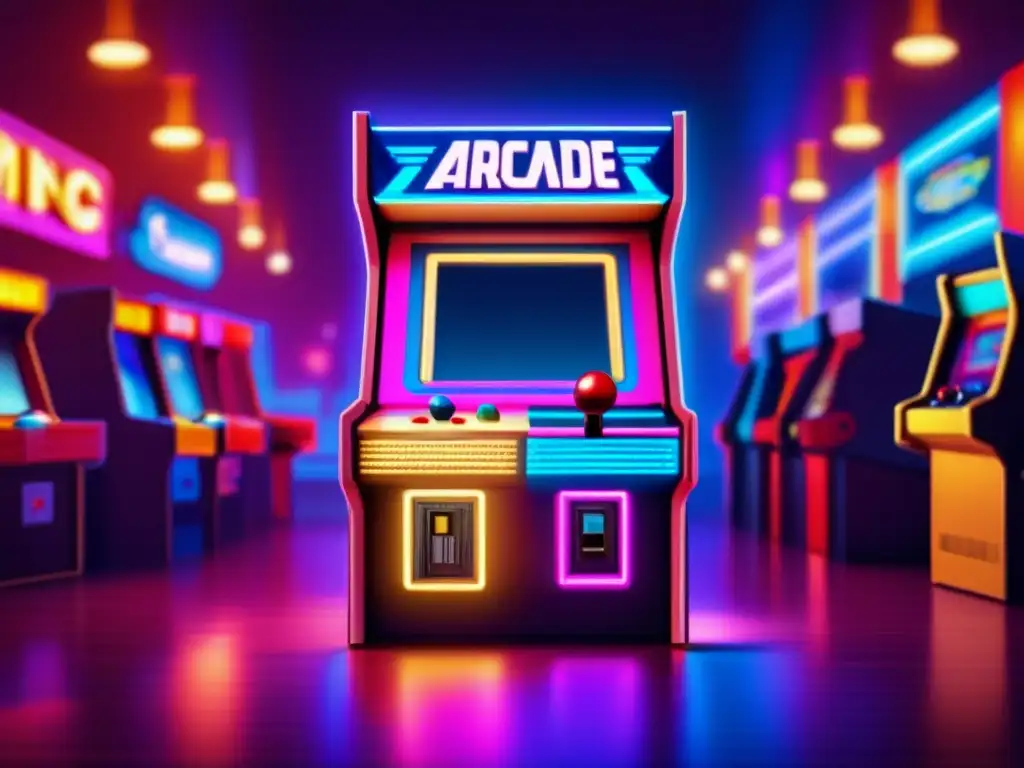 Consola de juegos arcade vintage con diseño retro y botones coloridos