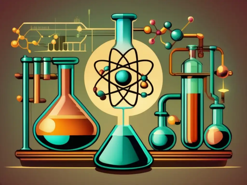 Dopamina: Exploración Científica en Laboratorio Vintage Ilustración vintage de la molécula de dopamina en un laboratorio antiguo, mostrando la conexión entre dopamina y motivación.