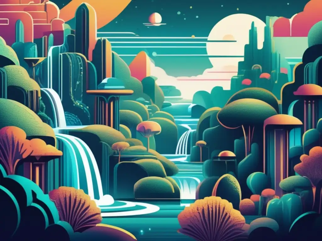 Un mundo fantástico y laberíntico con paisajes vibrantes y futuristas. <b>Generación de niveles y mundos en tiempo real.