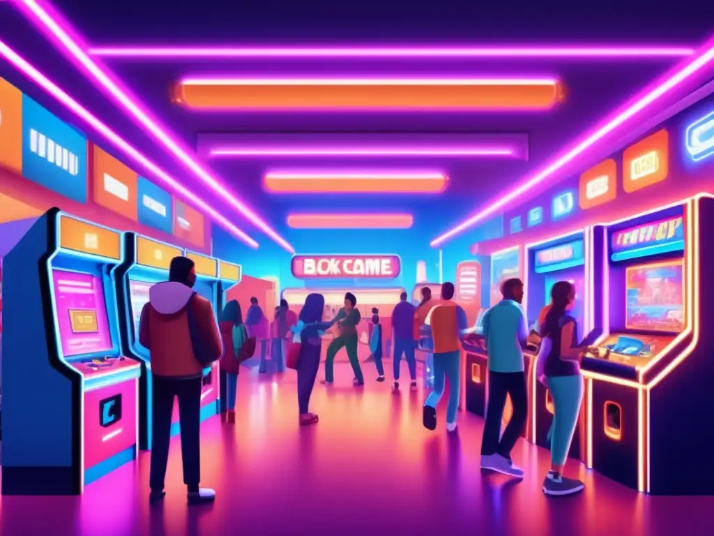 Ilustración vintage de arcade blockchain con 8k detalle